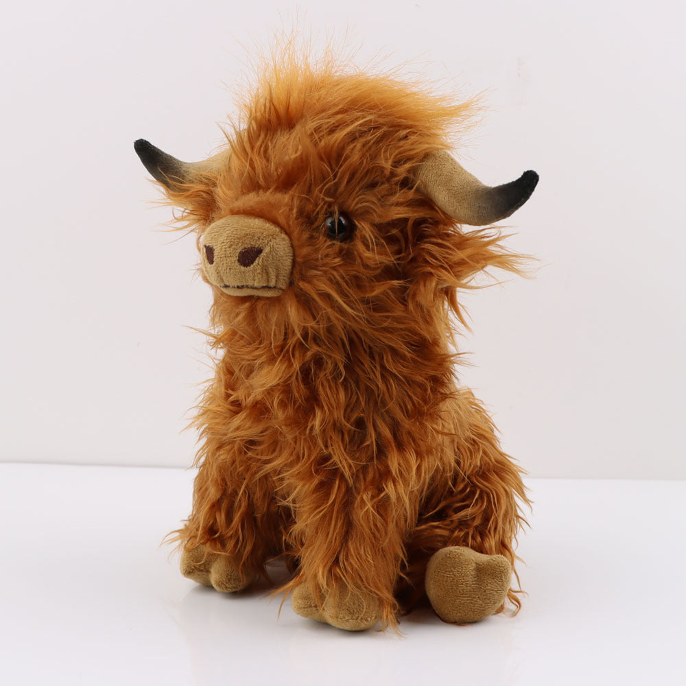 Internet celebrity Highland Cow plush toy simulation long haired cow figurine