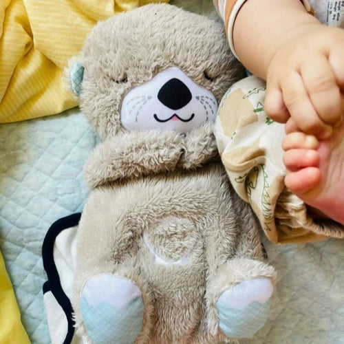 Baby comfort doll sleep toy breathing baby otter breathing bear baby toy music early education doll